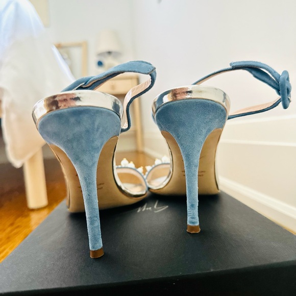 Giuseppe Zanotti sling back denim and pearl sandals - Picture 2 of 5